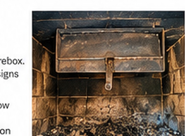 Illustrative image: firebox and damper